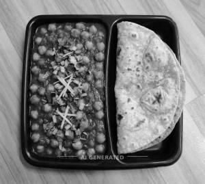 Chana masala meal + Plain fulka chapati (2 pieces)