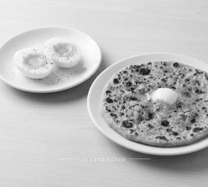 Half Boiled + Aloo Parotta (1 Piece)