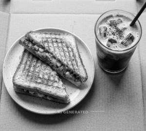 Corn Grilled Sandwich + Cold Coffee