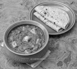 Paneer Handi Full + Plain Roti (2 pieces)