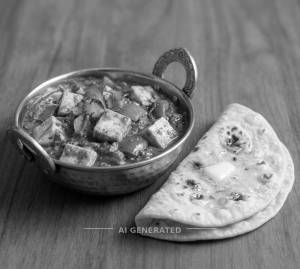 Kdhai Paneer [1/2Pt] + Butter Roti [1 Piece]