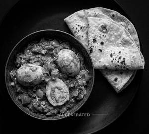 Egg Masala + Tawa Roti (2 Pieces)