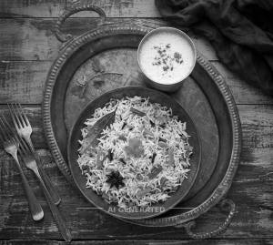 Butter mug pulao + Butter Milk