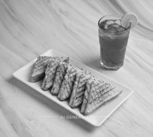 Cheese Corn Veg Sandwiches + Ice Tea
