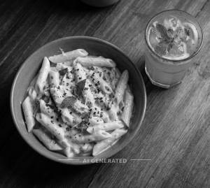 White sauce pasta + Masala lemonade