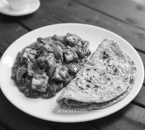 Kadai Paneer + Tawa Roti (2 pieces)