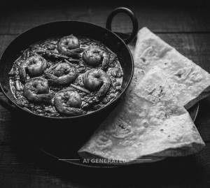 Prawns (6 Pcs) + Rumali Roti (2 pieces)