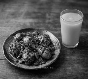 Chicken Pepper Dry + Mango Juice