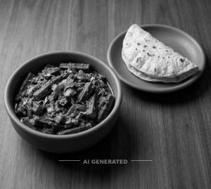 Bhindi Masala + Phulka Roti Plain (1 piece)