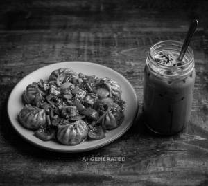 Paneer Chilli momo + Cold coffee