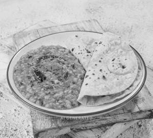 Dal Fry + Plain Roti (2 Pieces)