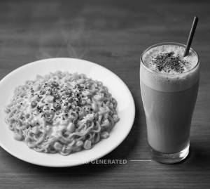 Cheese Corn Maggi + Cold Coffee