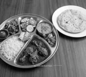 Chicken Meal + Roti . (1 piece)