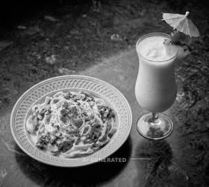 White Sauce Pasta + Pina Colada