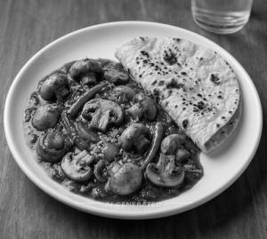 Mushroom Chilli Gravy + Tawa Roti per pcs (1 piece)