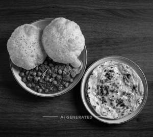Chola Bhatura + Tandoori Butter Roti (1 piece)