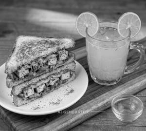 Paneer Sandwich + Fresh Lime Juice