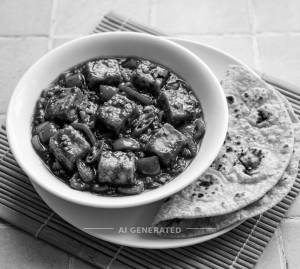 Chilli Paneer Gravy (8 Pieces) + Tandoori roti (2 pieces)