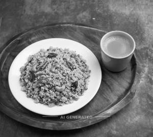 Pesratu (Upma) + Tea (Ordy)