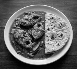 Rohu Fish + Tawa Roti (1 Piece)