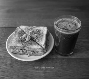 Aloo Toast + Grapes Juice