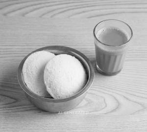 Idli Steamed [2 Pieces] + Tea