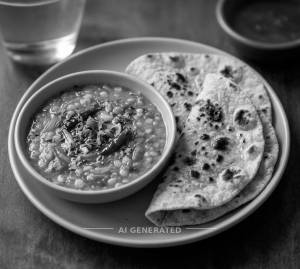 Dal Fry + Tandoori Roti (2 Pieces)           