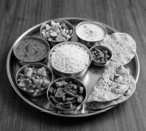 Veg Meal + Roti . (2 pieces)