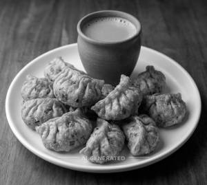 Fried Veg Momo + Kuladh Tea