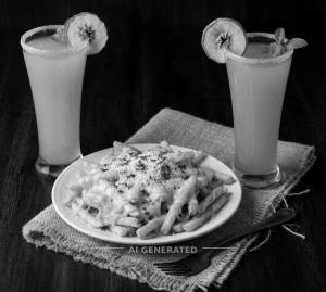 Cheese Ladden Fries + Orange Lady