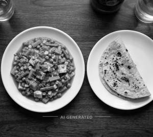 Mix Veg + Tawa Roti (1 piece)
