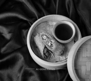 Chicken Spring Roll (2 Pieces) + Black Tea