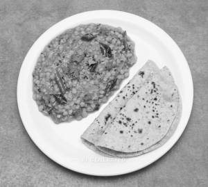 Dal Fry + Tawa Plain Roti (2 Pieces)