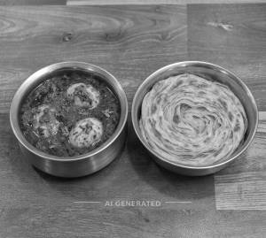 Egg Masala + Kerala Parotta (1 piece)