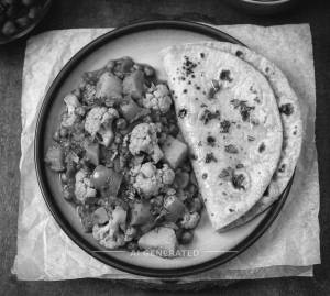 Mix Veg + Tawa Roti (2 pieces)