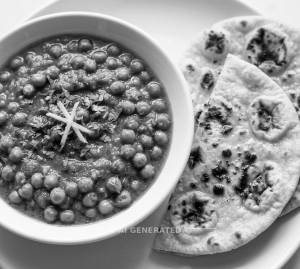 Matar Masala + Tandoori Roti (2 Pieces)