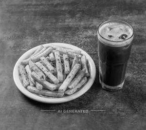Fry [half] + Cold coffee