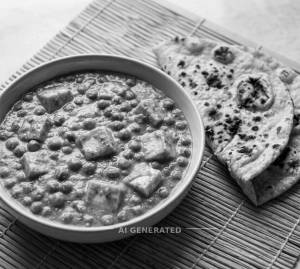 Matar Paneer + Tandoori Roti (2 pieces)