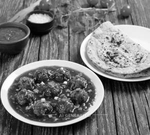 Veg Manchurian Gravy + Tandoori Roti (1 Piece)