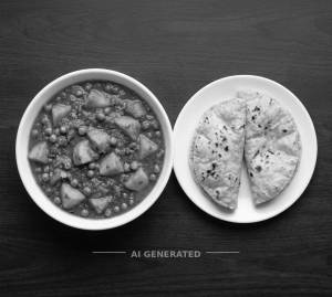 Aloo Matar Curry + Phulka (2 pieces)