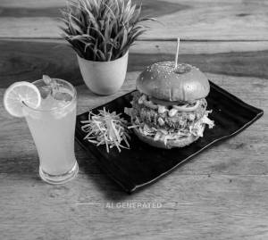 Veg Crispy Burger + Lemonade