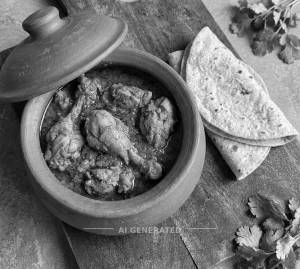 Chicken Handi + Plain Roti (2 pieces)