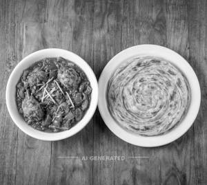 Chicken Kadai + Lcachha Paratha (1 Piece)