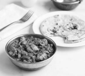 Chicken Curry + Plain Tandoori Roti (1 piece)