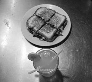 Chocolate Cheese Sandwich + Limbu Pani
