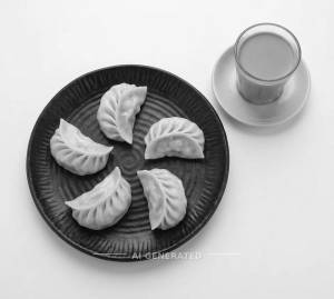 Paneer Momo Steamed (5) + Tea