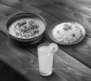 Dal fry and chawal + Lemon juice [300 ml]