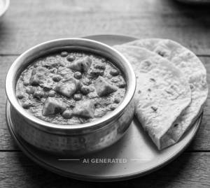 Matar Paneer Masala + Rumali Roti (2 pieces)