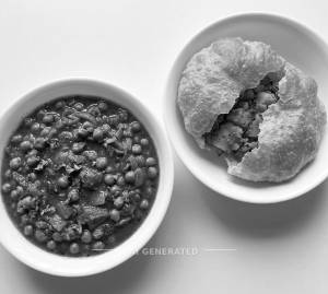 Batani Masala + Veg Aloo Puri (1 Piece)