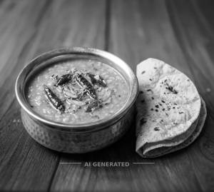 Plain Tadka + Plain Roti (2 Pieces)